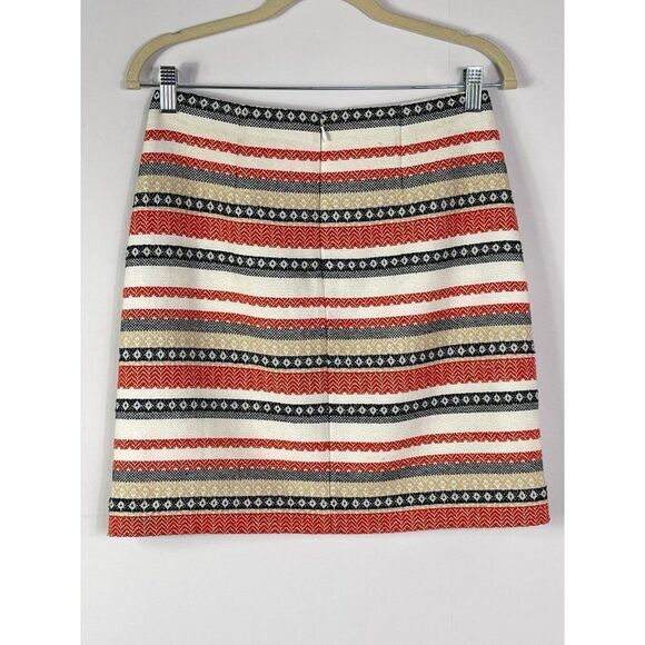 LOFT Costa Jacquard Stripe Shift Mini Skirt, Lined, Size 2 Petite - Picture 3 of 8